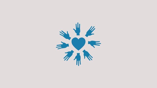 International day for tolerance and heart hands 4k motion graphic animation.