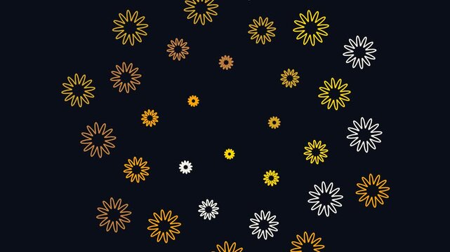 Modern Sci-Fi Golden Fibonacci Sunflower Science Animated Texture Wallpaper 4K