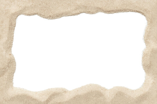 Rectangular sandy decorative frame with softly uneven border