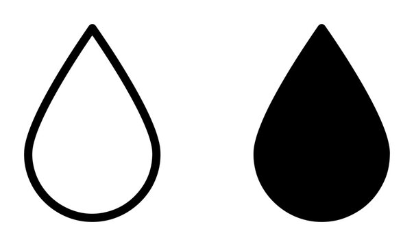 Water Drop Icons, Liquid Symbol, Fluid Shape, Hydration Element, Wetness Graphic, Rain Symbol, Tear Icon, Vector Art