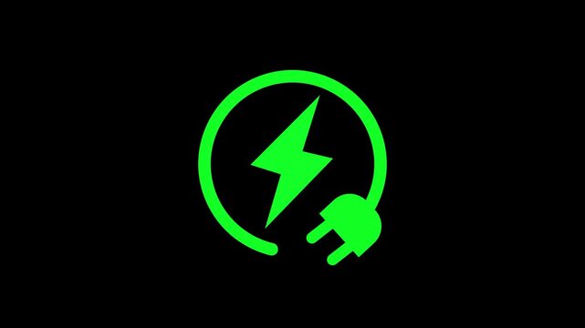 New cable connection charging icon anemation.