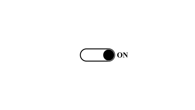 Switch toggle icon in active position with text on white background.