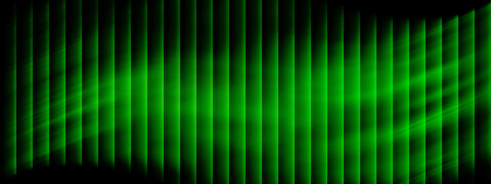 Dark green gradient with glass texture, riddle glass ripple and soft fractal glow across vertical refraction stripes. Abstract background, vector illustration