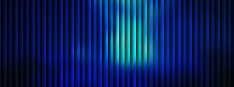 Riddle glass background, ripple wave distortion, fractal light flow deep blue gradient surface. Vertical stripe texture, smooth glass color transitions, luminous depth.
