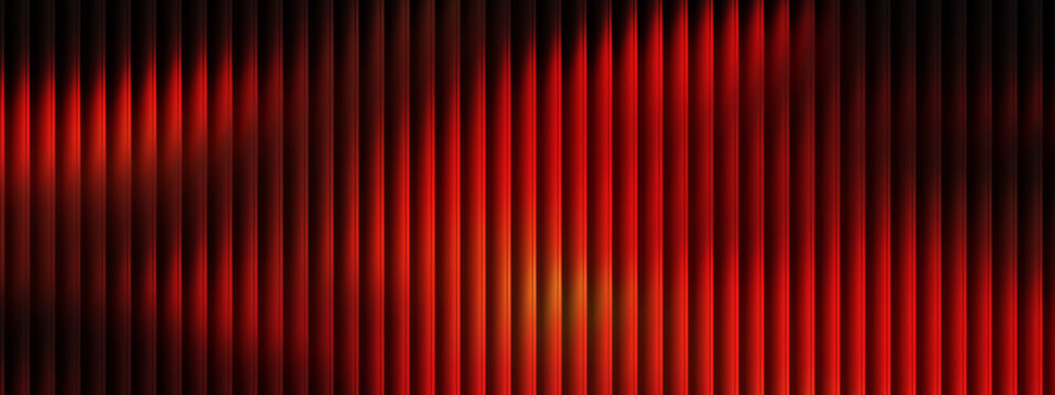 Abstract dark red ribbed glass background with vertical light stripes
