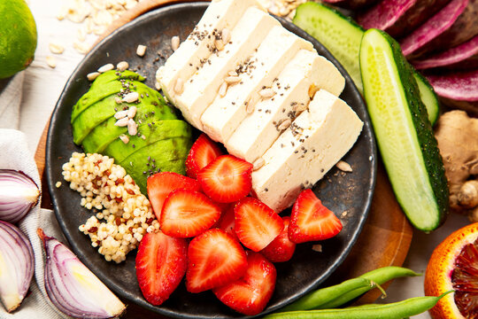 Clean eating and detox. Nutrition, diet, vegan food.