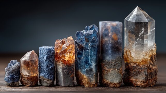 Crystal Growth Chart Representing Business Success and Progress
