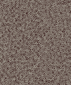 Seamless sophisticated deep burgundy brown fur texture with elegant large beige loop patterns and refined exotic tactile textile details for background