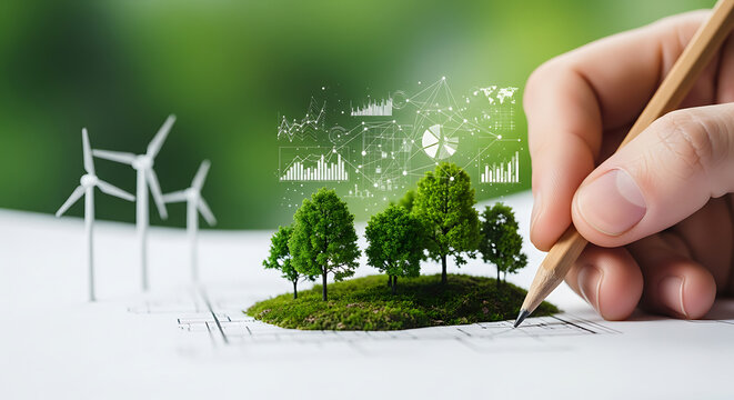 Sustainable Energy Planning with Wind Turbines and Green Ecosystem