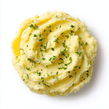 Bowl of Creamy Mashed Potatoes with Herbs