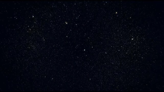 Twinkling stars shining in the dark night sky creating a peaceful and cinematic cosmic atmosphere