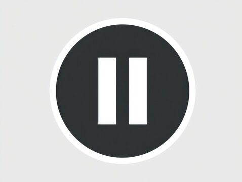 Pause button icon, media control symbol