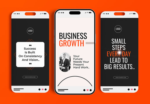 Modern Business Growth Social Media Story Template Set
