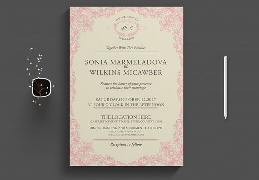 Wedding Invitation Card Template