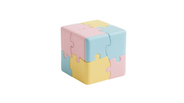 Pastel Colored Puzzle Cube Toy