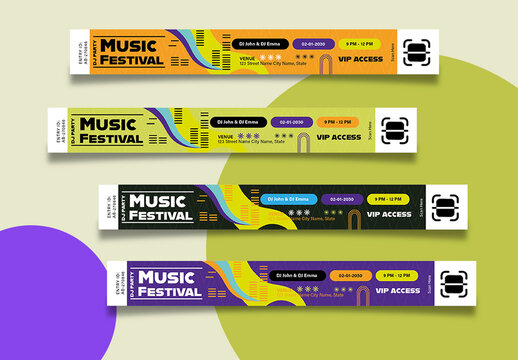 Music DJ Party Wristband Design