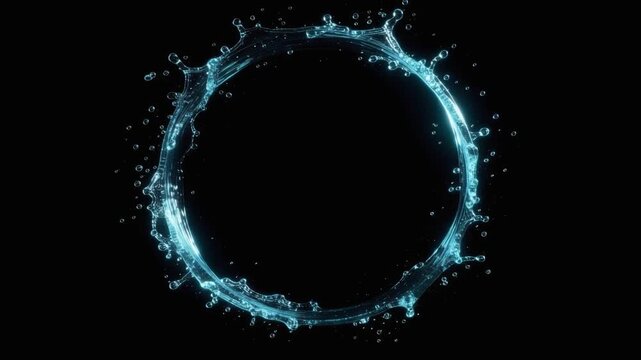 Aqua Water Ripple Ring Loop