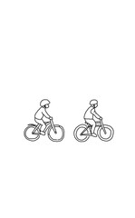 Fototapeta premium People Riding Bicycles Wearing Safety Helmets