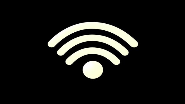 Glowing line Waif wireless internet network symbol icon isolated on transparent background. Wireless networking digital futuristic technology innovation concept. 4K Video motion graphic animation