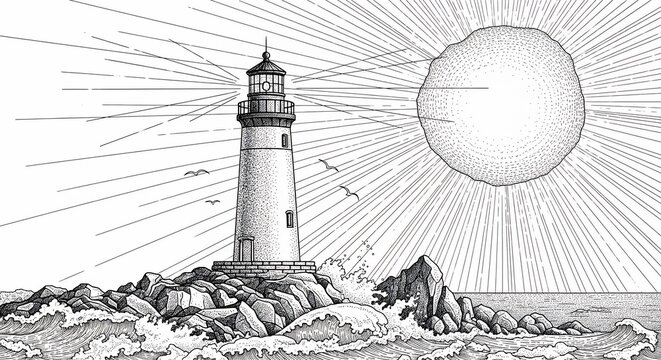 Beacon's Embrace: Dawn's Penumbral Embrace