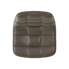 Obraz premium Top view of a modern tufted brown leather chair seat on a white background