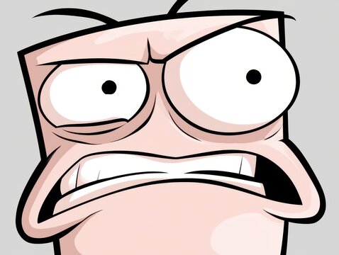 Cartoon illustration of an angry character face