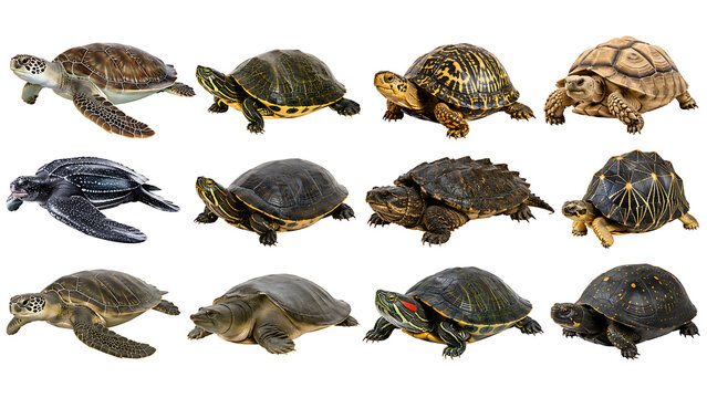 Collection of Turtle and Tortoise Species Isolated