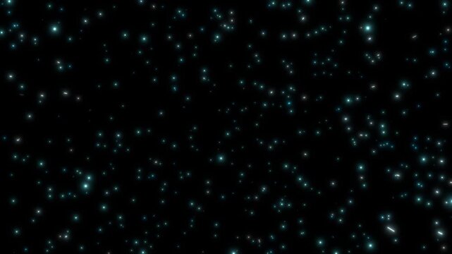 Space travel in star field flying light speed in the dark cosmic galaxy, zoom hyperspace jump through, Abstract background atmosphere night sky twinkling glow stars in universe. Cinematic animation.
