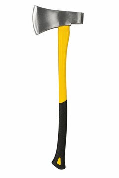 Classic camping hatchet with polished steel head and wooden handle. Durable outdoor survival axe for chopping wood and bushcraft tasks.