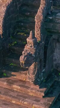 Bajra Sandhi or Monumen Taman Mumbul monument to the struggle for independence Bali, Indonesia 4K Aerial view