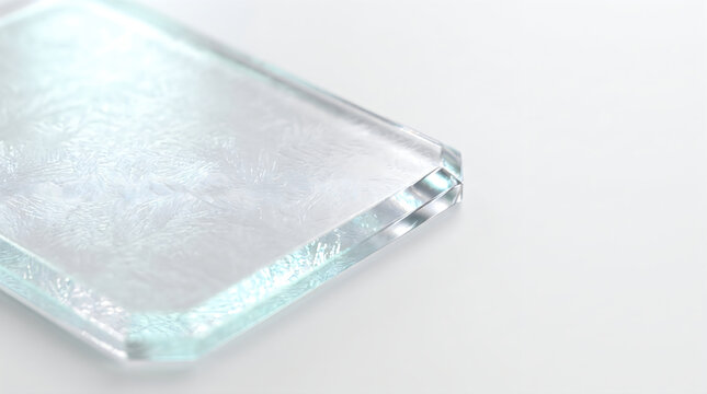 Clear Glass Slide with Frosted Surface during Soft Studio Lighting with Copy Space for Science