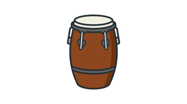 Tall wooden conga drum for Latin percussion music.
