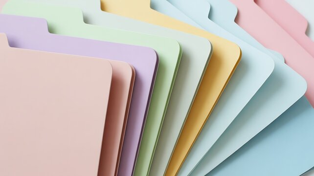 PNG Colorful pastel file folders on transparent background 