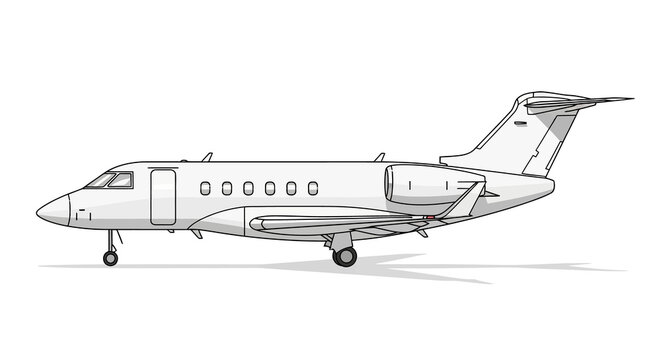 Private Business Jet Vector Illustration