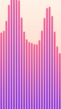 Pink and purple vertical bars gradient on cream background with rounded lines in minimal geometric style. 2d animation