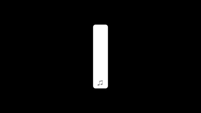 Mobile volume up and down slider bar animation on transparent background.	