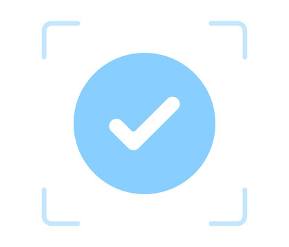 Check mark tick success approve confirm ok correct scan icon isolated on transparent background