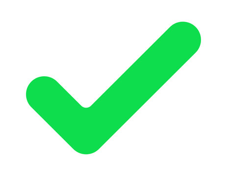 Green checkmark tick approve success correct mark sign symbol icon isolated on transparent background