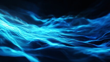 Fototapeta premium Abstract blue digital flow, dynamic data stream, technology background, futuristic network visualization, conceptual representation