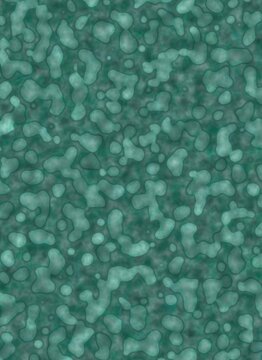 Abstract Teal Microscopic Pattern Background with Liquid Cells and Microorganisms