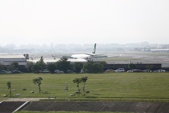 An EVA Air Special Livery Jet Taxis in Taipei.