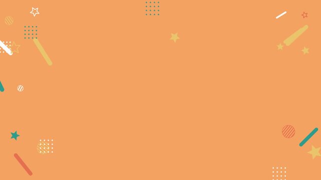 Abstract geometric shapes on orange background