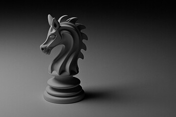 Cinematic Monochrome White Chess Knight Piece Side Profile with Soft Shadow and Film Grain © Muhammad Usama