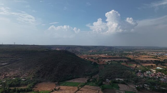 Aerial drone view of Nuh district in Haryana