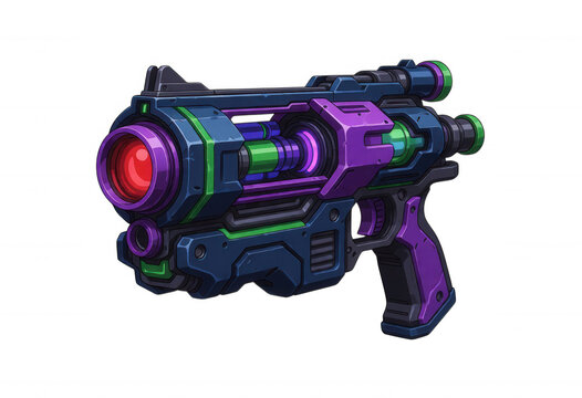 Futuristic Sci-Fi Blaster Weapon Transparent Background