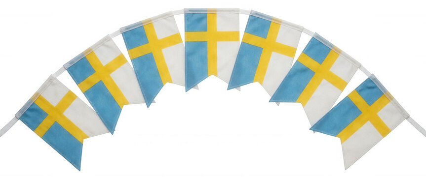 Sweden Flag Bunting Transparent Background