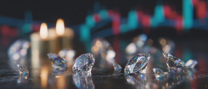 Elegant scene with diamonds and candles.