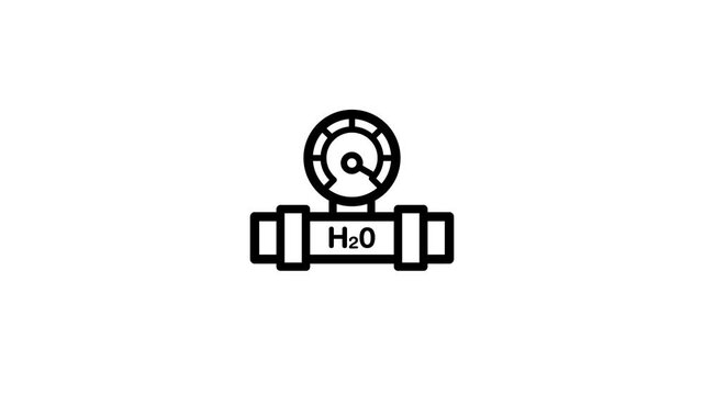Water meter level up and down icon animation isolated on white background