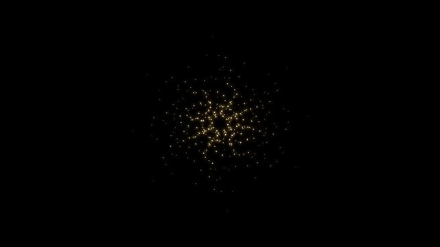 Magic golden glitter star dust trail animation sparkling starlight path glowing fairy particles burst luxury twinkling light effect, twinkle magic dust animation on black background. 4k video