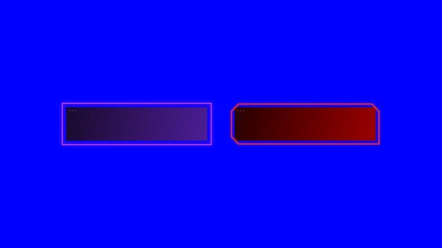 Abstract neon glowing rectangular frame elements